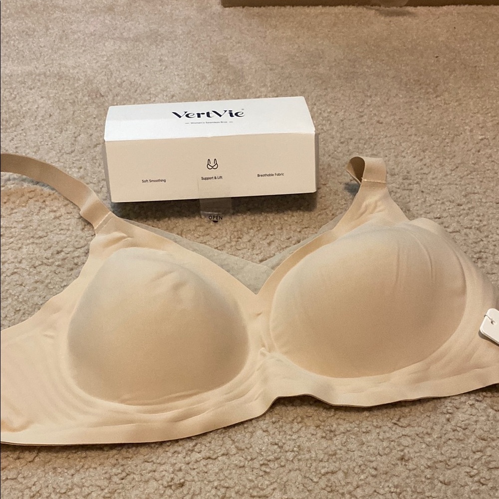 Tan Satin Seamless Bra Sleepwear